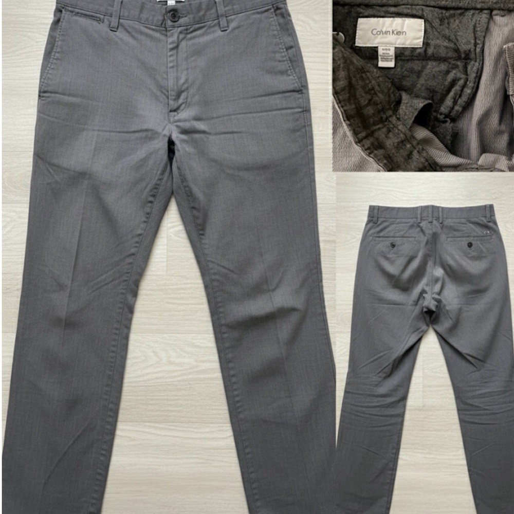 Calvin Klein Men's Charcoal Chinos